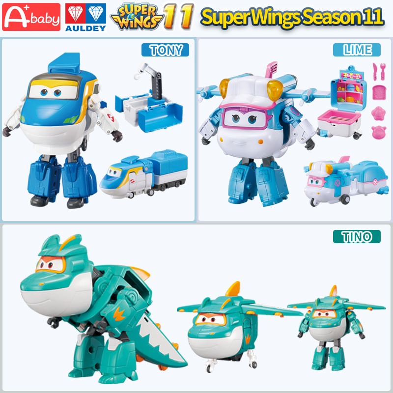 Super Wings 11 Đồ chơi robot biến hình thành lime/ tony/ tino cho bé