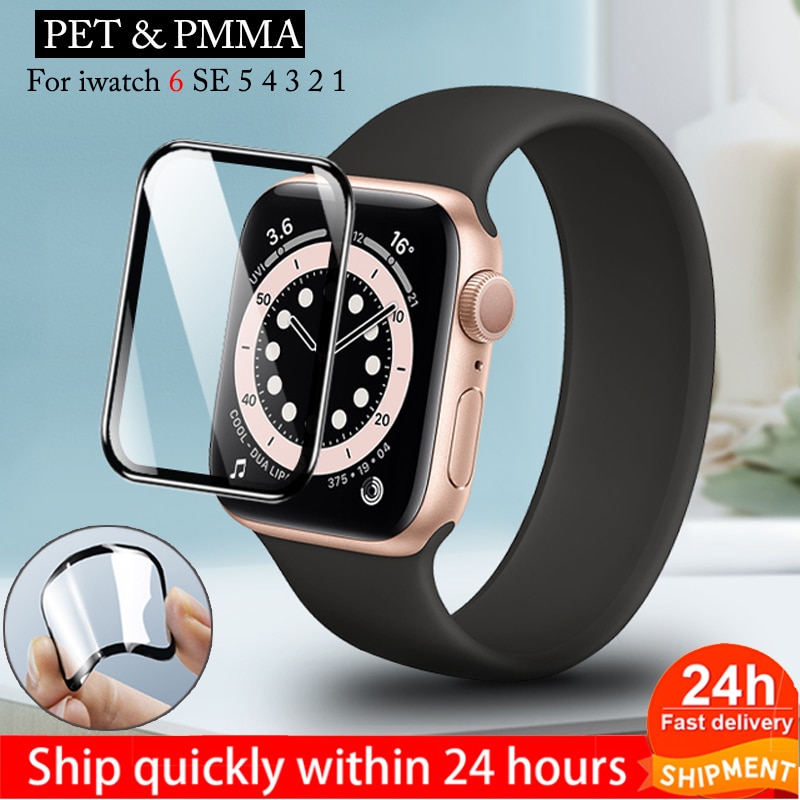 Kính Cường Lực Bảo Vệ Màn Hình Cong Hd 3d Cho Đồng Hồ Apple Watch 6 / Se / 5 / 4 38 40 44 42mm