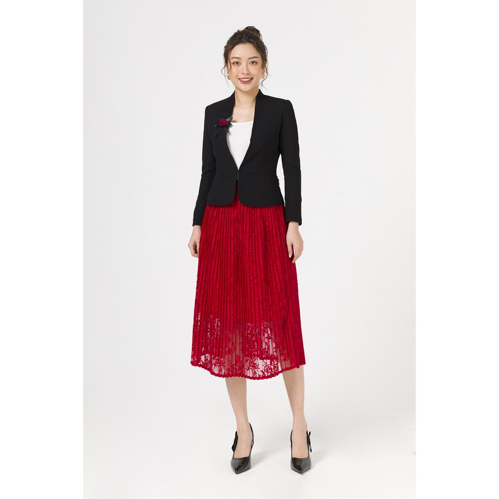 Chân váy dập ly LAMER L62L20Q002 (Đỏ/xanh than) | BigBuy360 - bigbuy360.vn