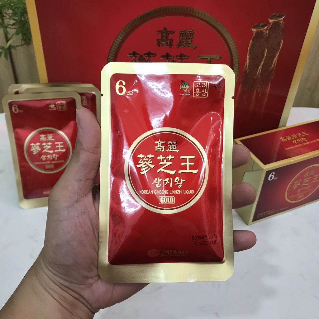 Nước Hồng Sâm Linh Chi KGS Hàn Quốc Hộp 30 gói x 50ml gói