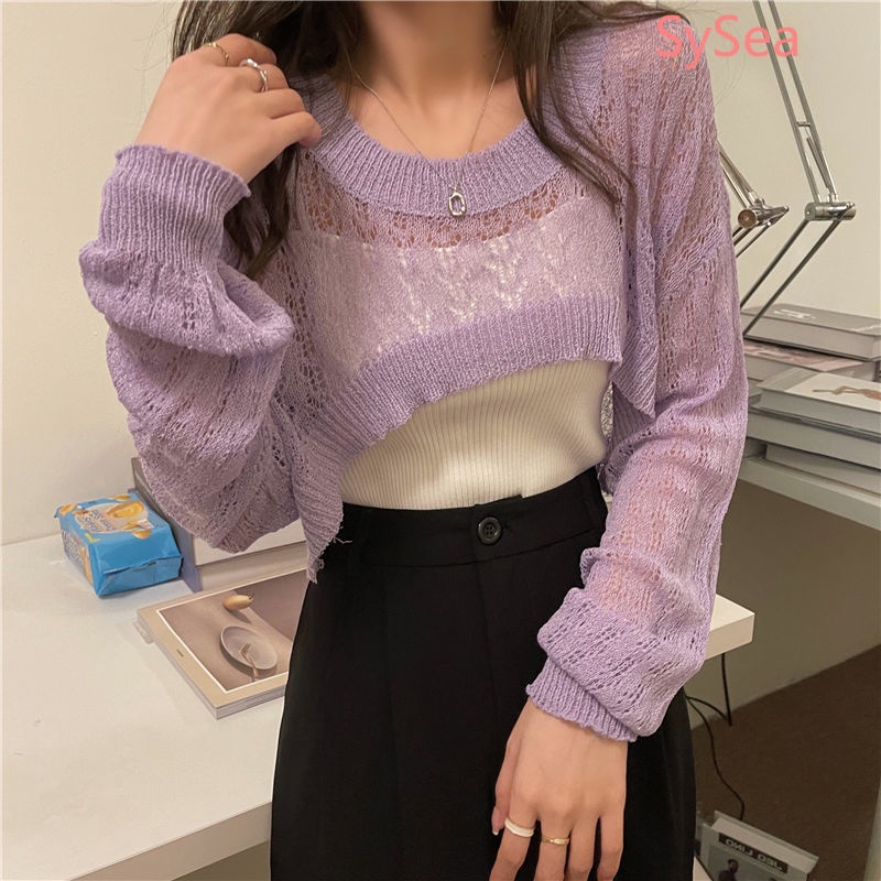 Áo Sweater Tay Dài Chống Nắng Thời Trang Cho Nữ