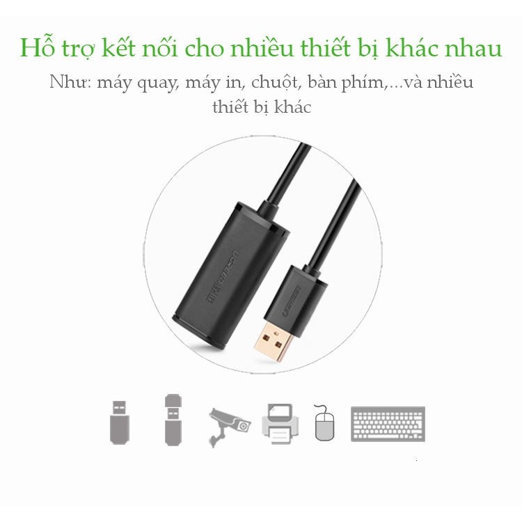 Dây USB 2.0 nối dài 10M Active có CHIP UGREEN 10321