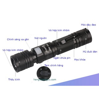 Đèn pin led siêu sáng Supfire A2 pin Lithium, sạc USB – (mã DP01)