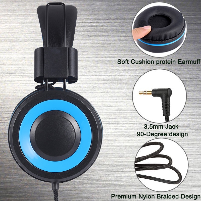 Tai Nghe Chụp Tai Có Dây 3.5mm Có Thể Điều Chỉnh Cho Bé Trai ipad laptop iPhone