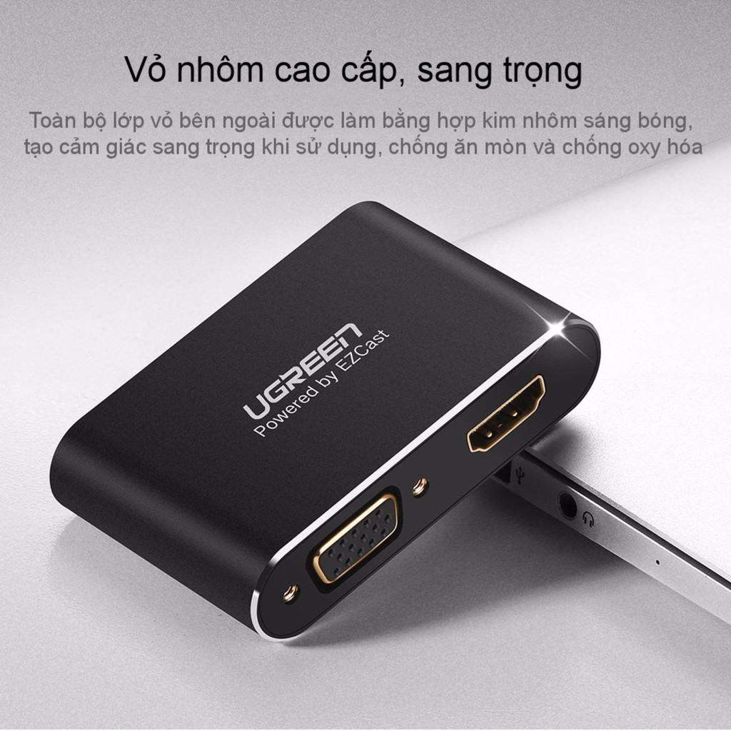 Bộ chuyển đổi đa năng UGREEN US228 Lightning, Micro USB, Type-C sang HDMI và VGA - Hàng phân phối chính hãng