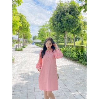 ĐẦM SUÔNG KAKI CỔ SEN