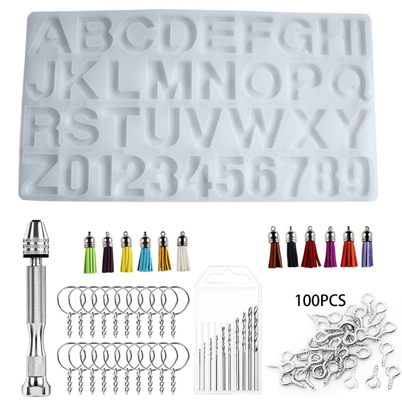 Khuôn Silicone Làm Móc Khóa Hình Chữ sa DIY