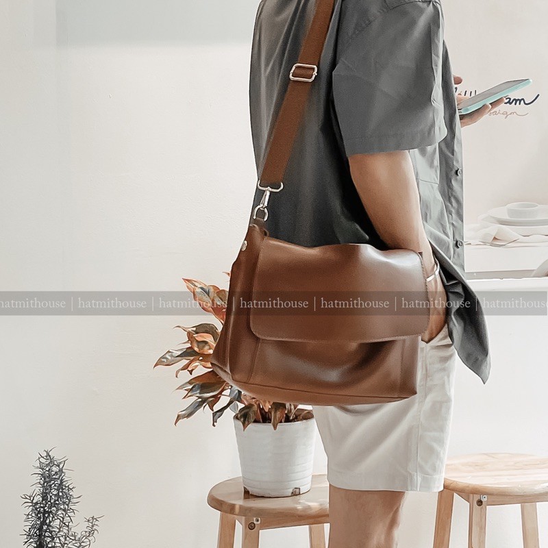 Túi da nam nữ vintage đeo được 3 kiểu