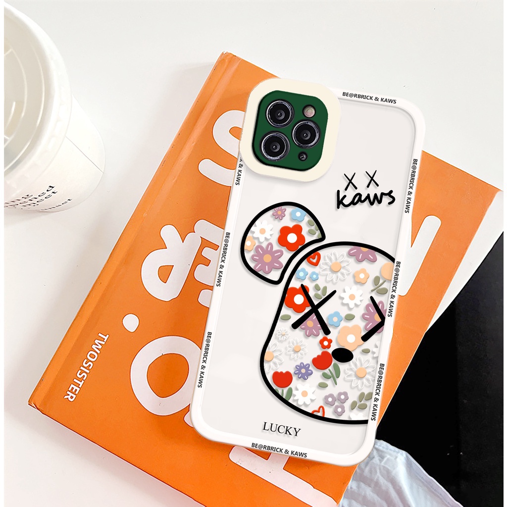 Ốp lưng iphone Kaws Hoa cạnh vuông 6/6plus/6s/6splus/7/7plus/8/8plus/x/xr/xs/11/12/13/pro/max/plus/promax