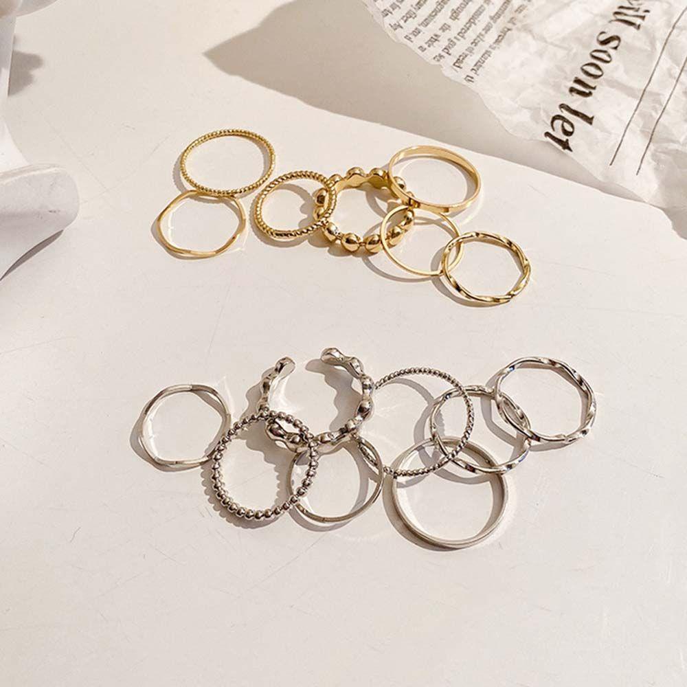 Nhẫn Thời Trang Chống Rơi Thiết Kế Xinh Xắn Cho Nữ|Bộ Nhẫn Hợp Kim Phong Cách Hàn Quốc Sang Trọng