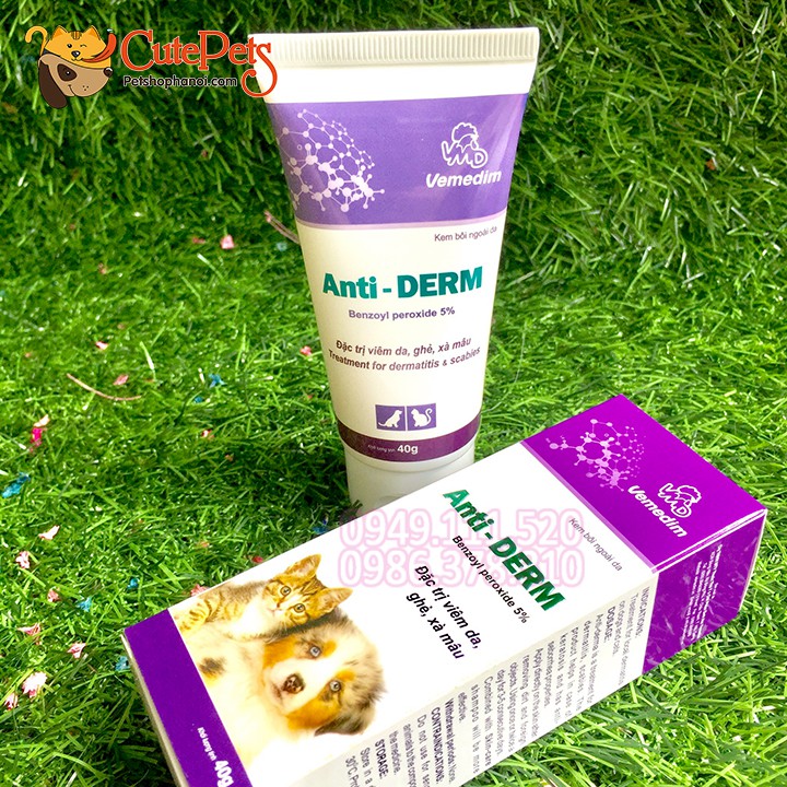 Kem bôi đặc trị viêm da, ghẻ, xà mâu ANTI-DERM 40G - CutePets