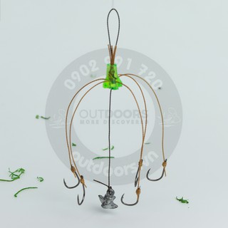 Chùm nho câu cá 5 lưỡi có chì, dây bện siêu bền