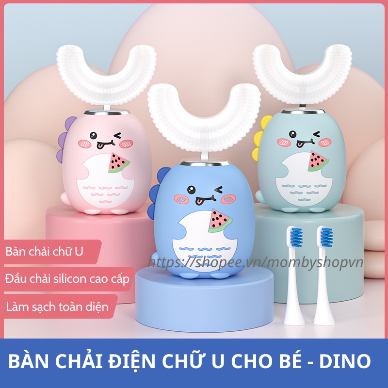 Bàn chải điện cho bé REMAX S - Bàn chải đánh răng trẻ em từ 2-10 tuổi chất liệu silicon cao cấp siêu mềm - Momby Shop