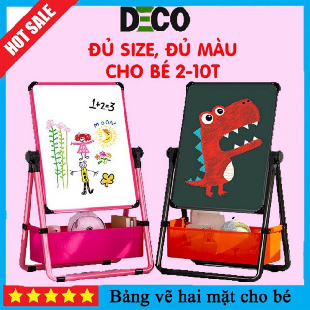 Bảng viết vẽ 2 mặt đa năng cho bé vừa học vừa chơi, mặt bảng có từ tính có thể gắn bảng chữ số, ghim giấy lên được