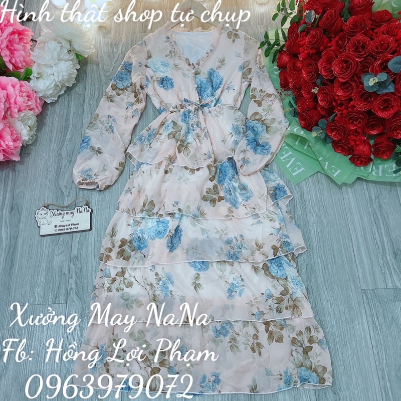 Maxi hoa nhí 5 tầng siêu hot
