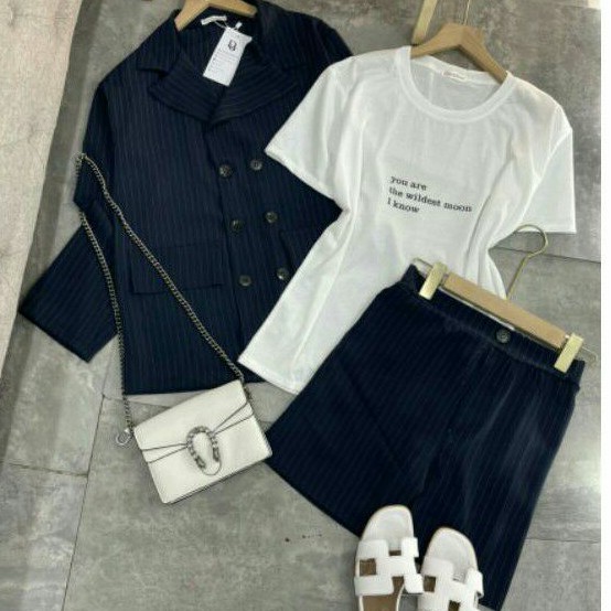 Set Vest kẻ ba chi tiết Xinh Xinh- ❤Freeship ❤Set vest kẻ công sở cực xắn(ảnh video that)