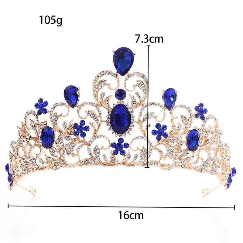 Vương miện cài tóc đính đá pha lê sang trọng