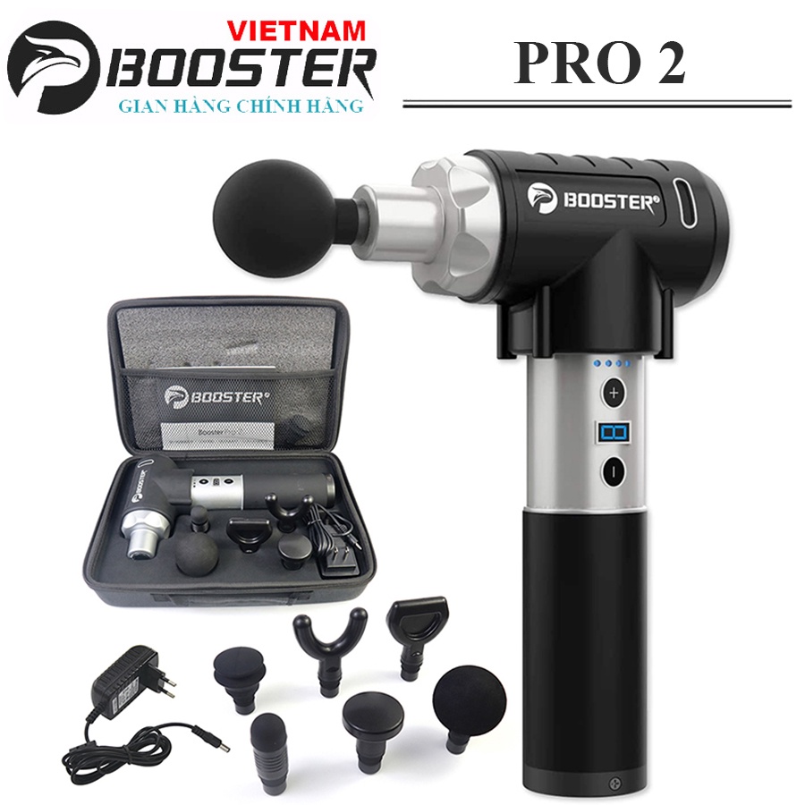 Máy Mát Xa Cầm Tay, Súng Massage Gun Cao Cấp Mỹ Booster PRO 2 - 135W, 9 Cấp Độ Mát Xa - Chính Hãng