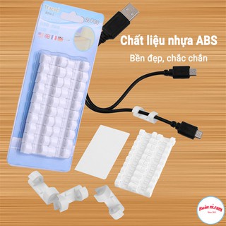 Bộ 20 kẹp cố định dây điện, dây cáp sạc – Kẹp dây ddiejn dán tường thông minh tiện lợi Br 00901