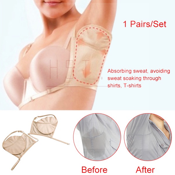 1 cặp miếng lót thấm hút mồ hôi vùng da dưới cánh tay có thể giặt sạch
