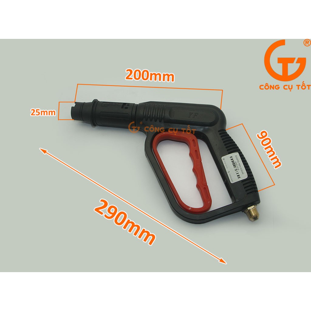 Súng rửa xe áp lực 3200psi mỏ vịt chỉnh tia ren ngoài nhỏ M14