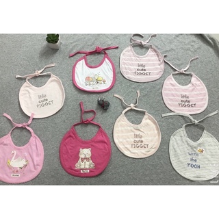 Yếm tròn buộc dây 2 lớp cotton hãng Momma bé gái
