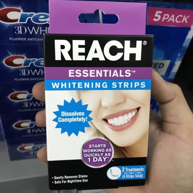 Miếng dán tẩy trắng răng Reach Essentials Whitening Strips