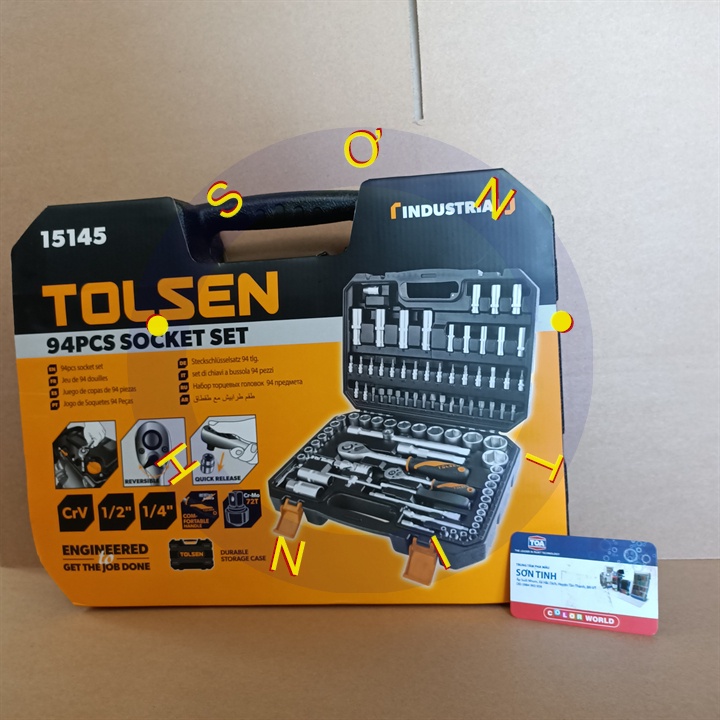 Bộ dụng cụ chuyên dụng mở bu lông 94 chi tiết Tolsen 94pcs Socket Rachet Wrench Set (1/4&quot; &amp; 1/2&quot; Drive) 15145