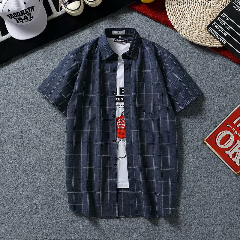 Men's fashion style striped short-sleeved shirt