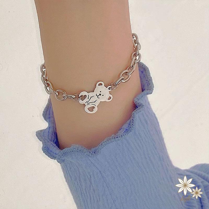 Vòng đeo tay BELLA-Bee bằng thép titan họa tiết chú gấu dễ thương
