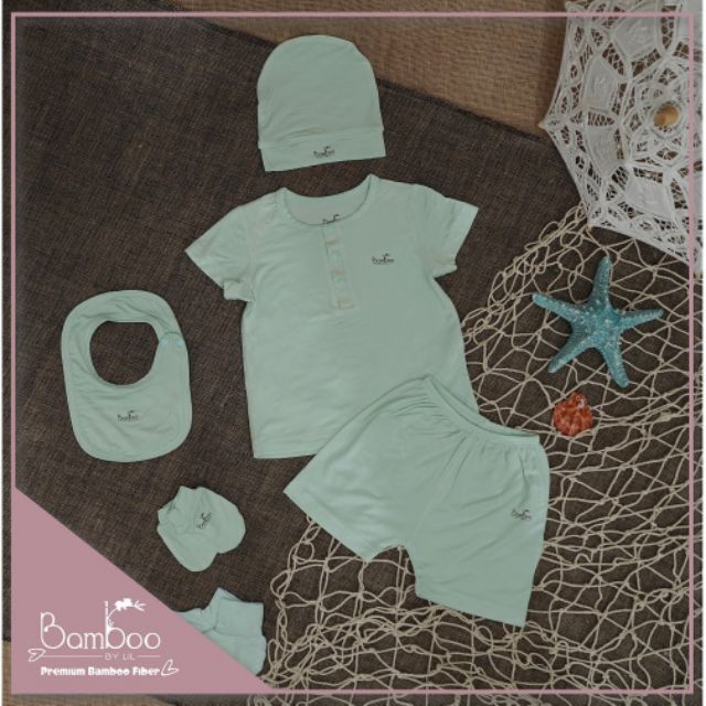 Lil-little love. 0211. Bộ cộc tay vải tre mát lạnh bổ trụ