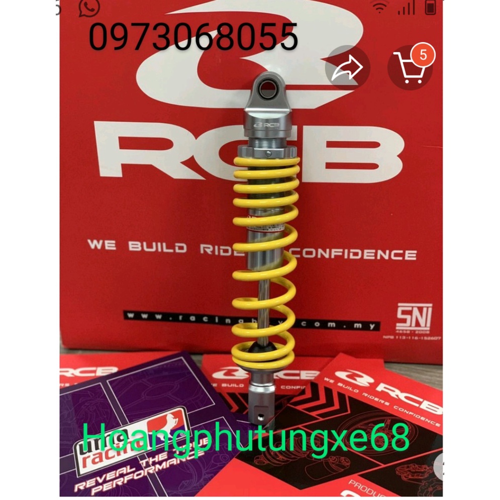 Phuộc sau RCB mẫu C xe Vario Click Luvias Mio Scoopy vision -HTT