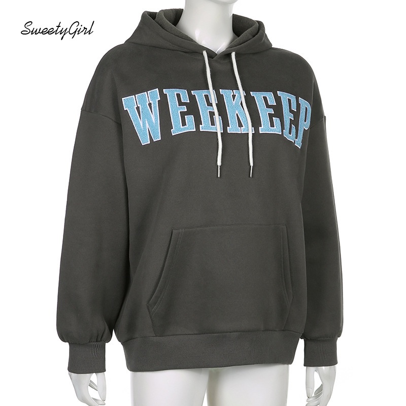 Áo Hoodie Tay Dài Có Túi In Chữ Thời Trang 2022 Cho Nữ