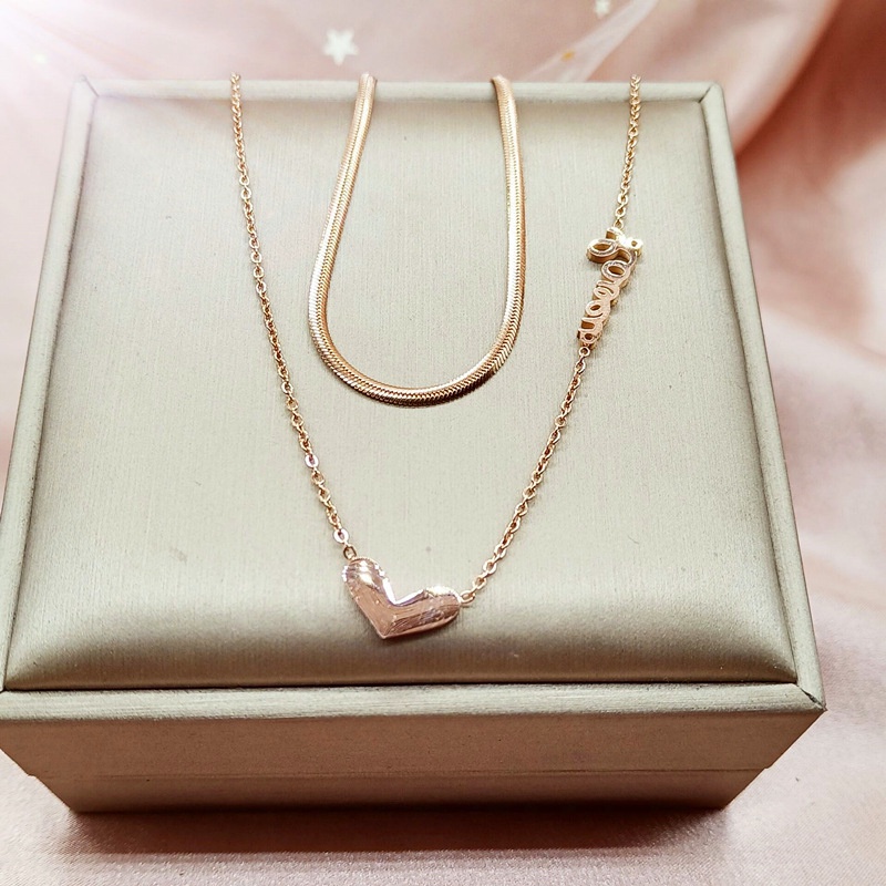 Dây chuyền YeYi thép titan mặt hình trái tim đơn giản thời trang cho nữ