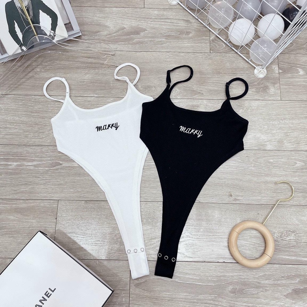 Áo Liền Quần Hai Dây Bodysuit Họa Tiết Thêu Chữ MARRY Ôm Dáng Gợi Cảm A5342 | BigBuy360 - bigbuy360.vn