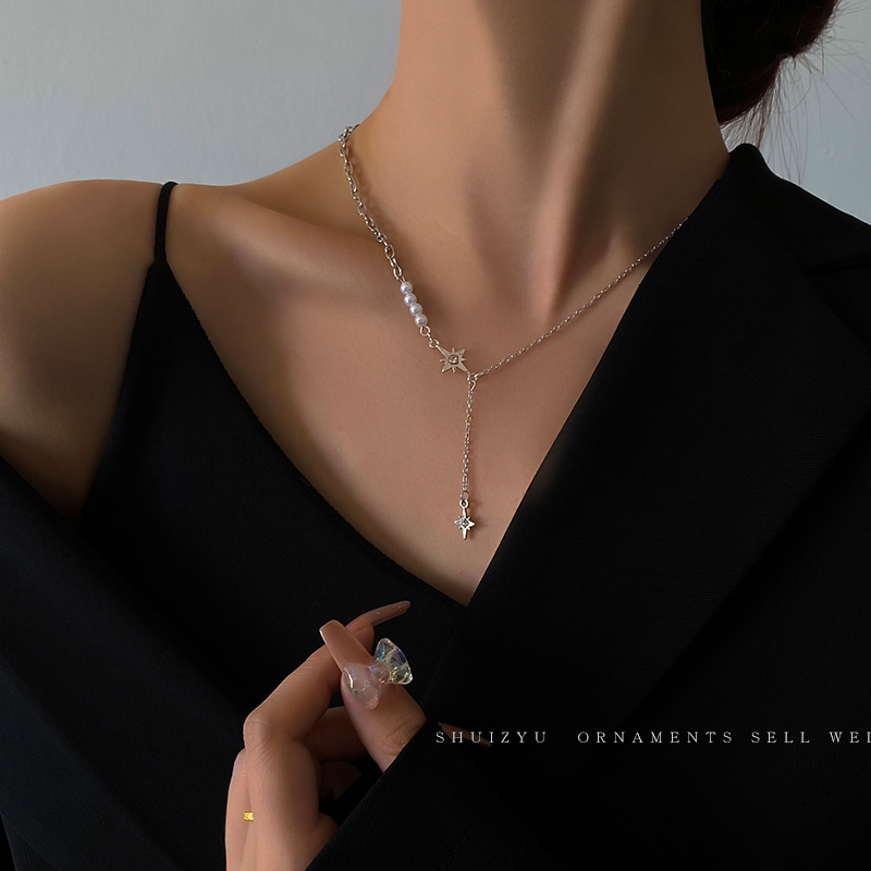 Vòng cổ Mạ Bạc Phong Cách Hip Hop Hàn Quốc Sang Trọng