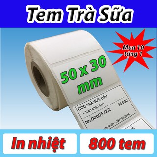Giấy in tem trà sữa 50x30mm