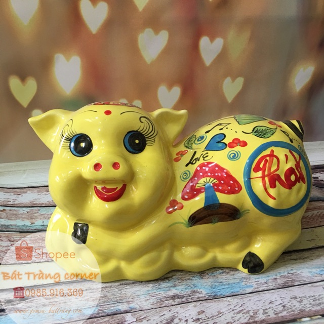 Heo tiết kiệm dáng nằm vàng (màu vàng)