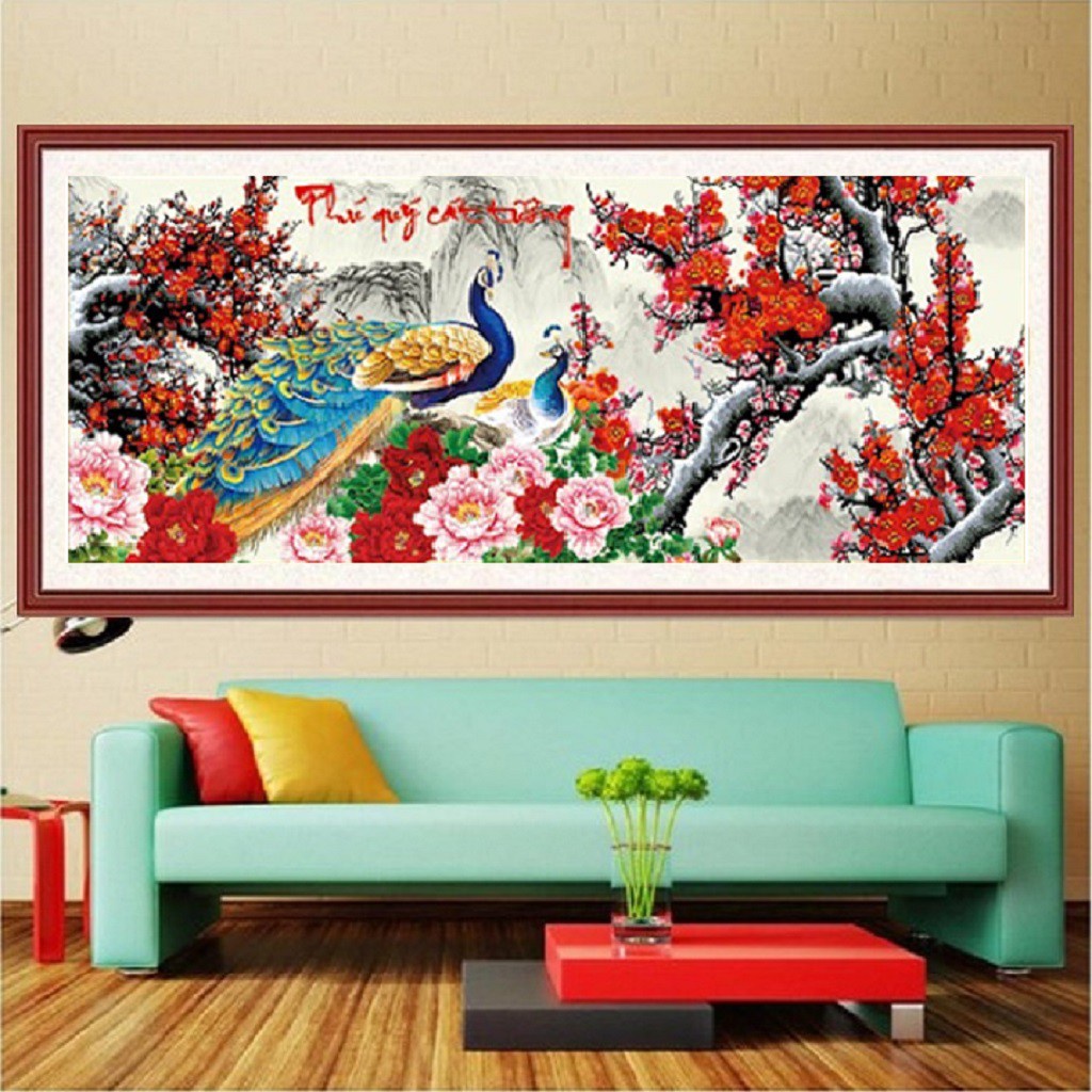 Tranh Đính Đá CÔNG PHÚ QUÝ CÁT TƯỜNG KT: 1m60 x 67cm
