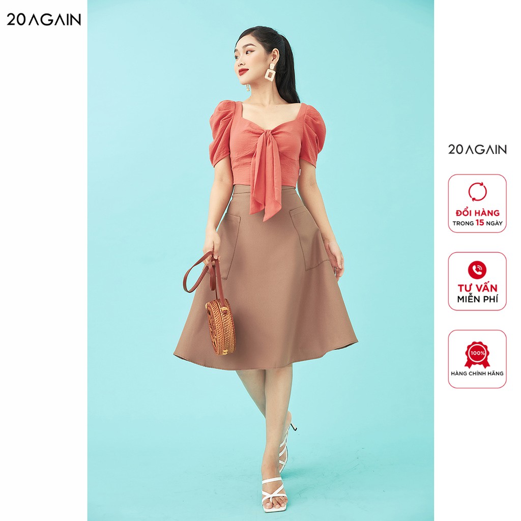 Áo Sơ Mi Thắt Nơ Ngực 20AGAIN ASW1054