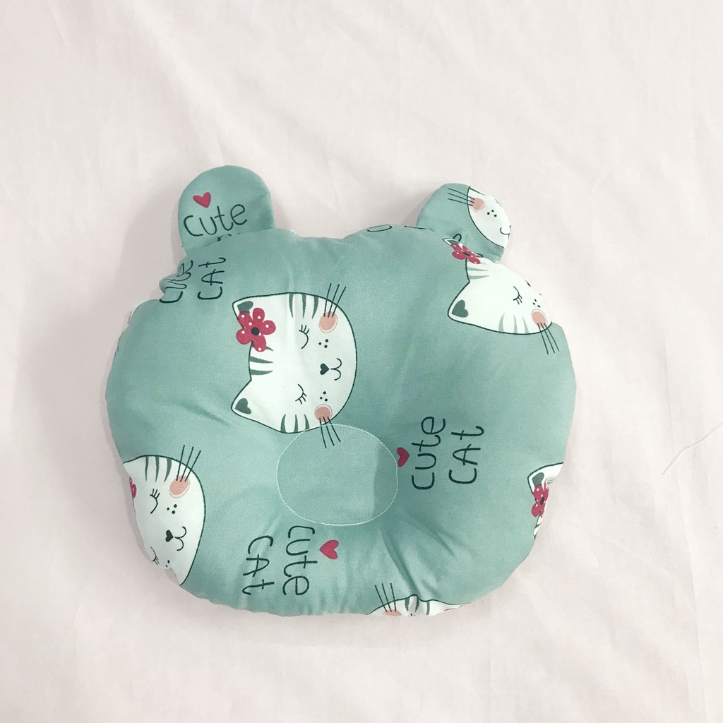 Gối Lõm Chống Méo Đầu Hình Tròn GOLDCAT GT Chất Vải Cotton Lõi Bông Êm Cho Trẻ Từ 0-12 Tháng