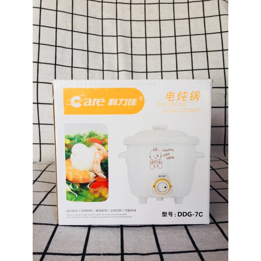 Nồi CARE Chưng Yến, Tiềm, Nấu Cháo, Soup, hầm chậm .. 0,7 lít DDG - 7C loại tốt nắp kính