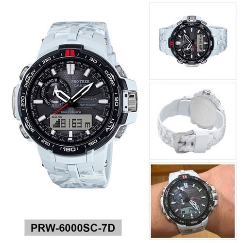 Đồng hồ nam Casio G-shock PRW-6000SC-7DR CẢM BIẾN BỘ BA Cao độ kế, Khí áp kế/Nhiệt kế,La bàn số chống nước 200m BH 12TH