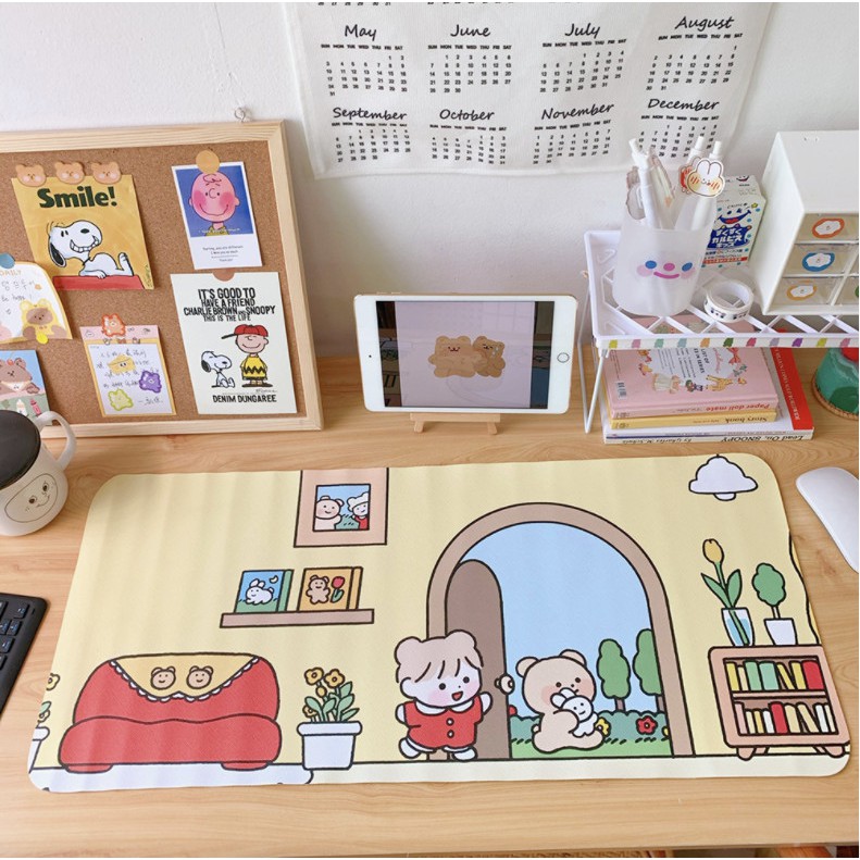 [Xả Kho] Bàn Di Chuột, Miếng lót chuột siêu dễ thương, super cute, cỡ lớn 66x29.5 cm