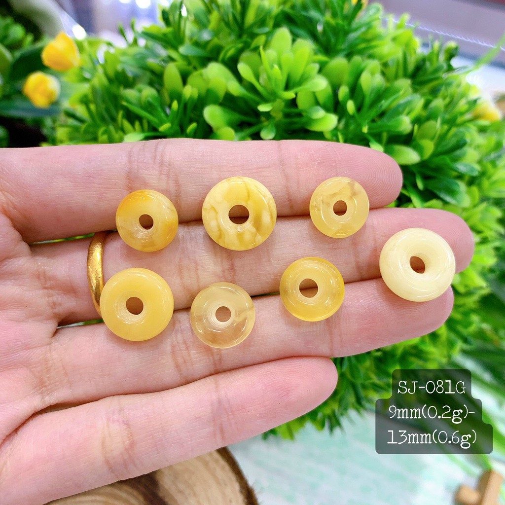 Đồng Điếu Hổ Phách Vàng Sữa Nhiều Size 9-21mm Đẹp