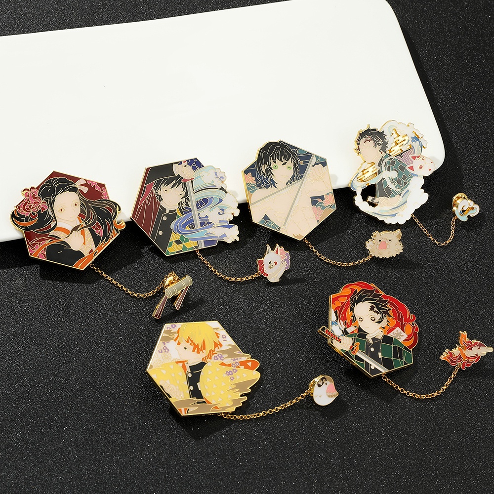 Pin cài áo trụ cột Kimetsu no Yaiba Demon Slayer Tanjiro/ Nezuko/ Zenitsu/ Inosuke/ Tomioka/ Rengoku/ Shinobu - GC418