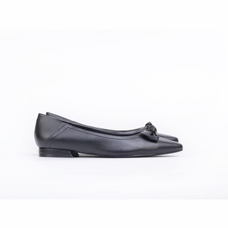 Giày búp bê mũi nhọn phối nơ da cao cấp Evashoes