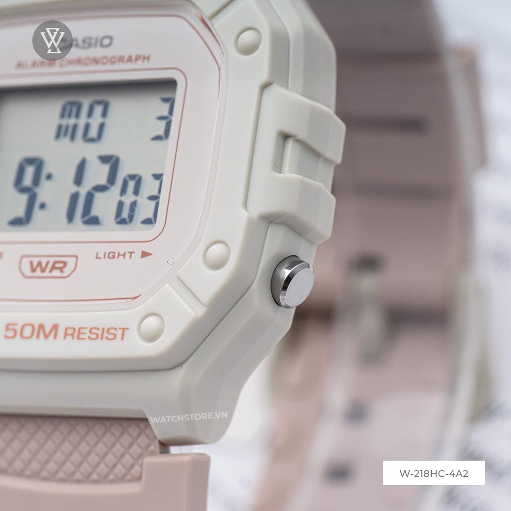 Đồng Hồ Điện Tử Unisex Casio WATCHSTORE W-218HC-4A2VDF Thiết Kế Mặt 44mm, Dây Đeo Và Vỏ Nhựa Phong Cách Trẻ Tr