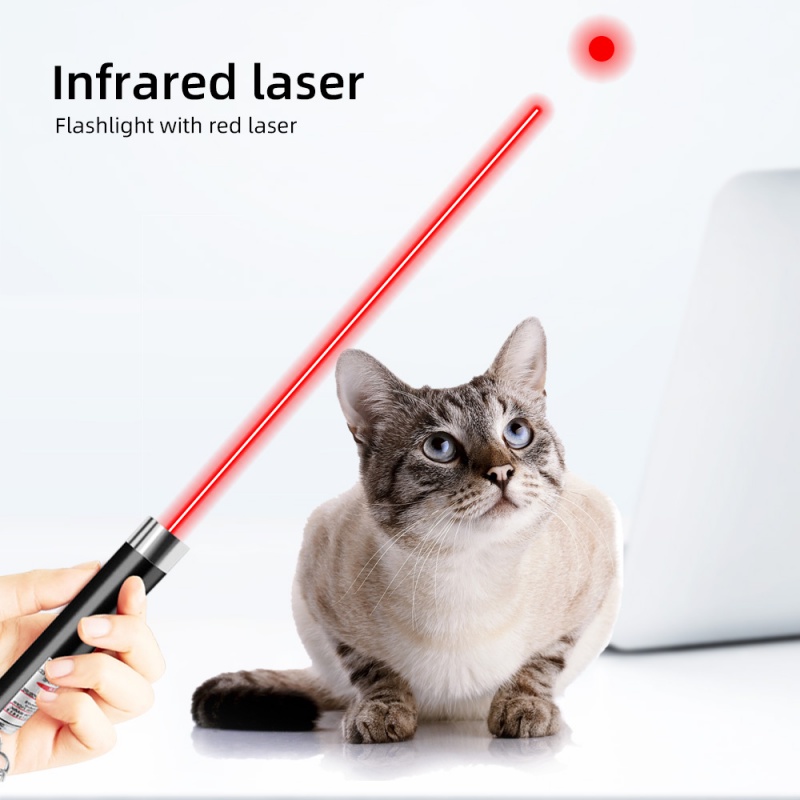 Đèn pin mini kiêm bút chỉ laser HDOORLINK đèn led màu trắng làm đồ chơi cho mèo 2 trong 1