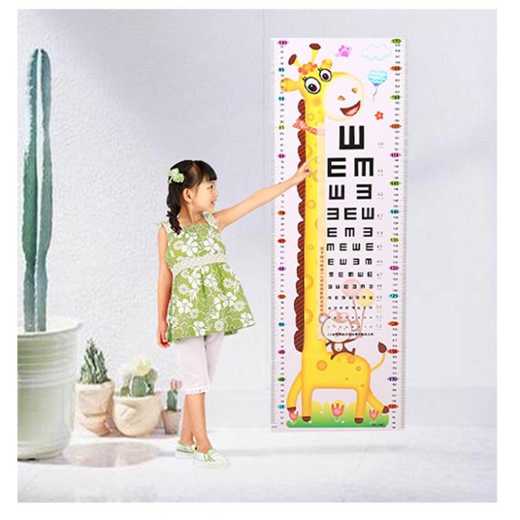 Decal Dán Tường Thước Đo Chiều Cao Hươu Cao Cổ Cho Bé